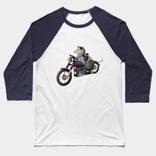 Opossum cruising on a motorcycle Baseball T-Shirt